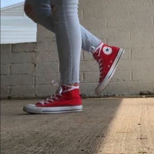 stunning high top red converse